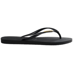 Women's Slim Logo Metallic Flip Flops