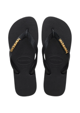 Women's Top Logo Metallic Flip Flops