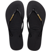 Women's Slim Logo Metallic Flip Flops