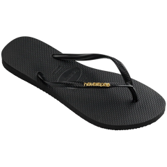 Women's Slim Logo Metallic Flip Flops