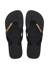 Women's Top Logo Metallic Flip Flops