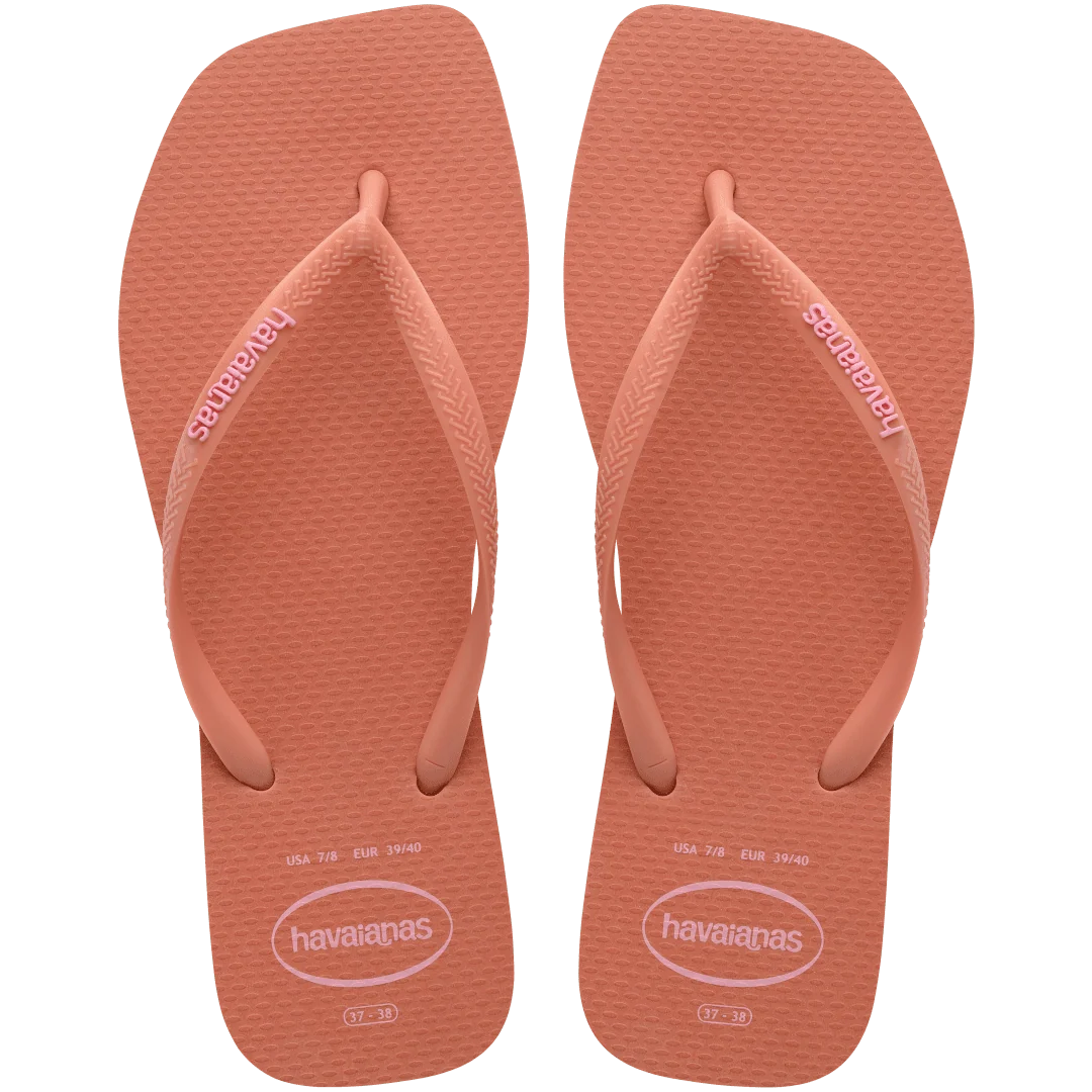 Women's Slim Square Logo Pop Up Flip Flops