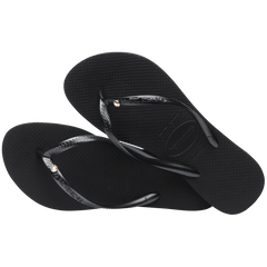 Women's Slim Crystal Flip Flops