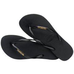 Women's Slim Logo Metallic Flip Flops
